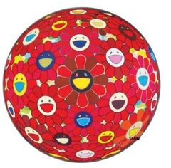 Murakami - Red Flower Ball (3D) - unframed