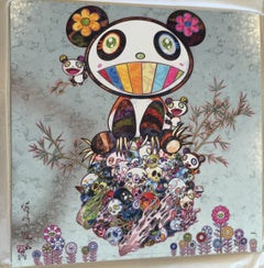 Murakami Silver Panda Print - Panda and Panda cubs - unframed - LAST ONE