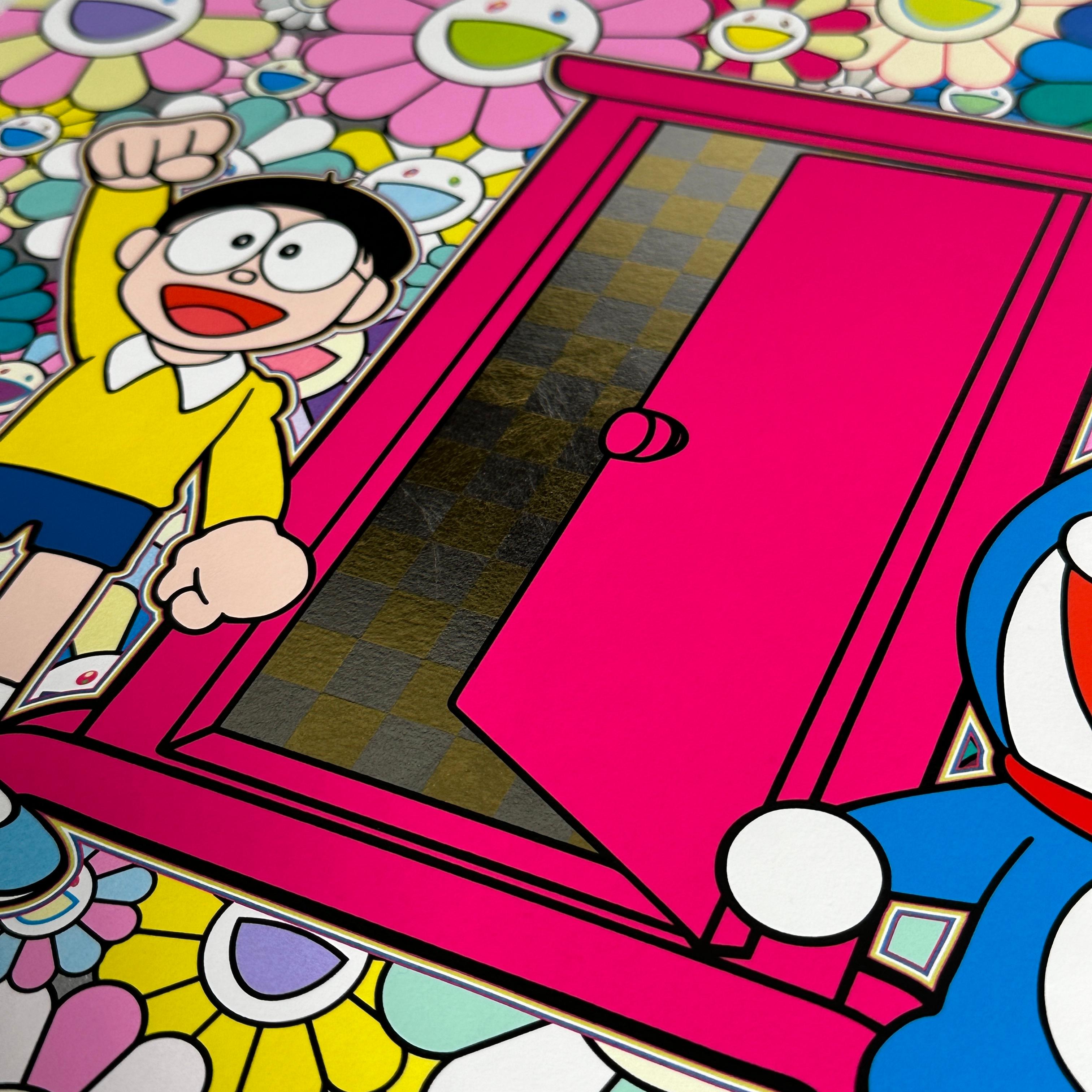 Nobita and Doraemon Amidst the Flowers (Doraemon, Murakami, Gold, Platinum) For Sale 1