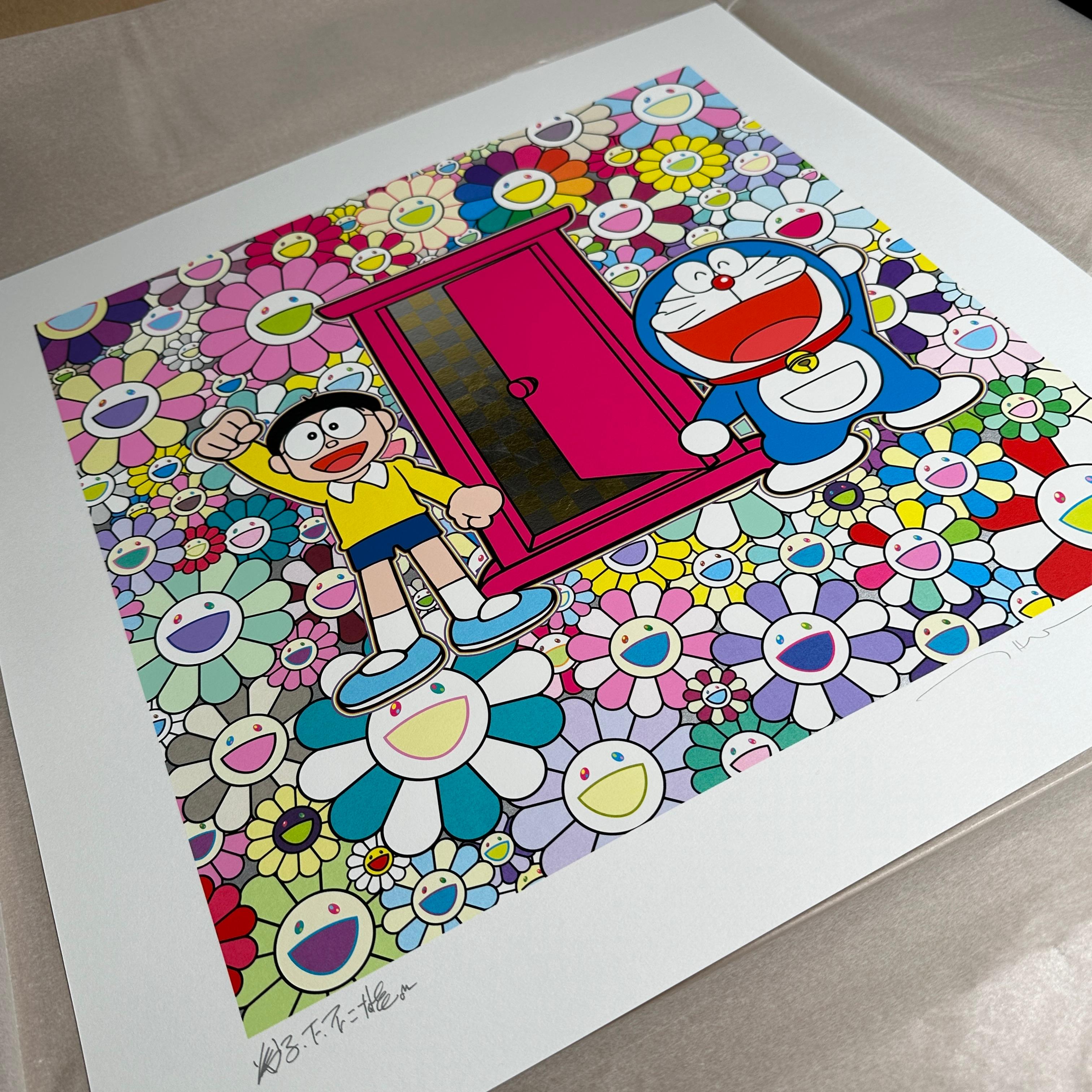 Nobita et Doraemon Amidst the Flowers (Doraemon, Murakami, or, platine) en vente 5