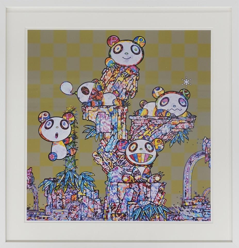 Panda-Kinder- Triptychon (3 Drucke). Limitierte Auflage von Murakami signiert, gerahmt (Pop-Art), Print, von Takashi Murakami