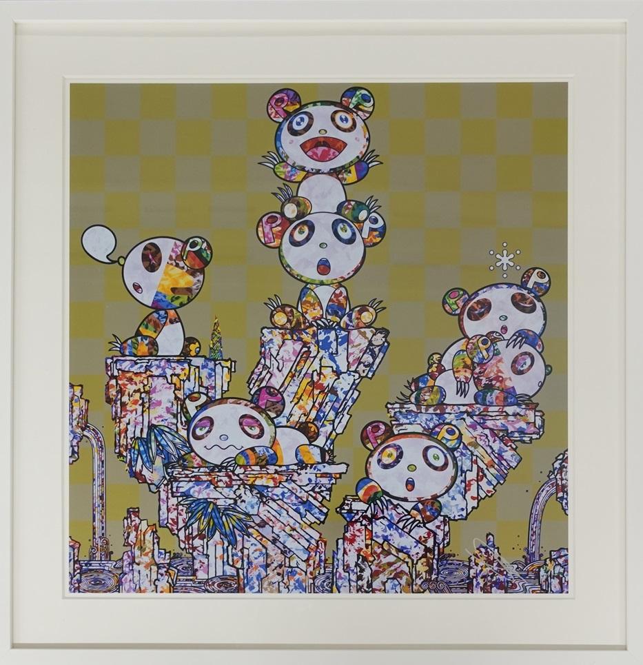 Triptych composed by 3 prints framed:

I Child Panda Child Panda
II Child Panda Panda
III Panda Child Panda Panda

All executed in 2020  Takashi Murakami
Printed by Kaikai Kiki.
Offset print, numbered and signed by the artist
19 ¹¹/₁₆ × 19 ¹¹/₁₆ in