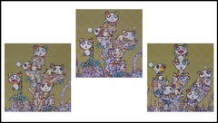 Panda Child Triptych (3 prints). Limited Edition by Murakami signed, framed