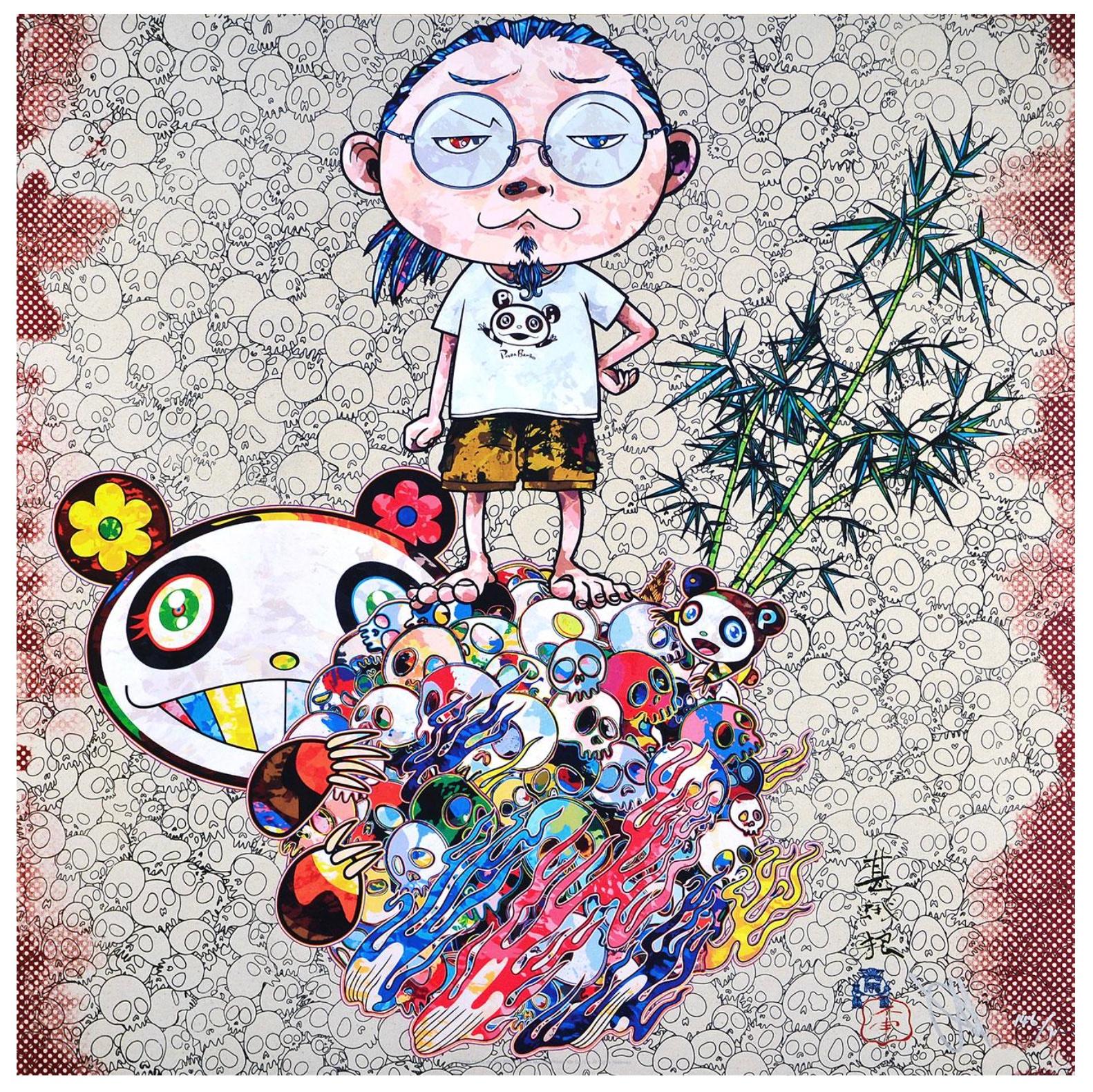 Panda Family And Me - Pop Art Japanese Skulls Flowers Colours