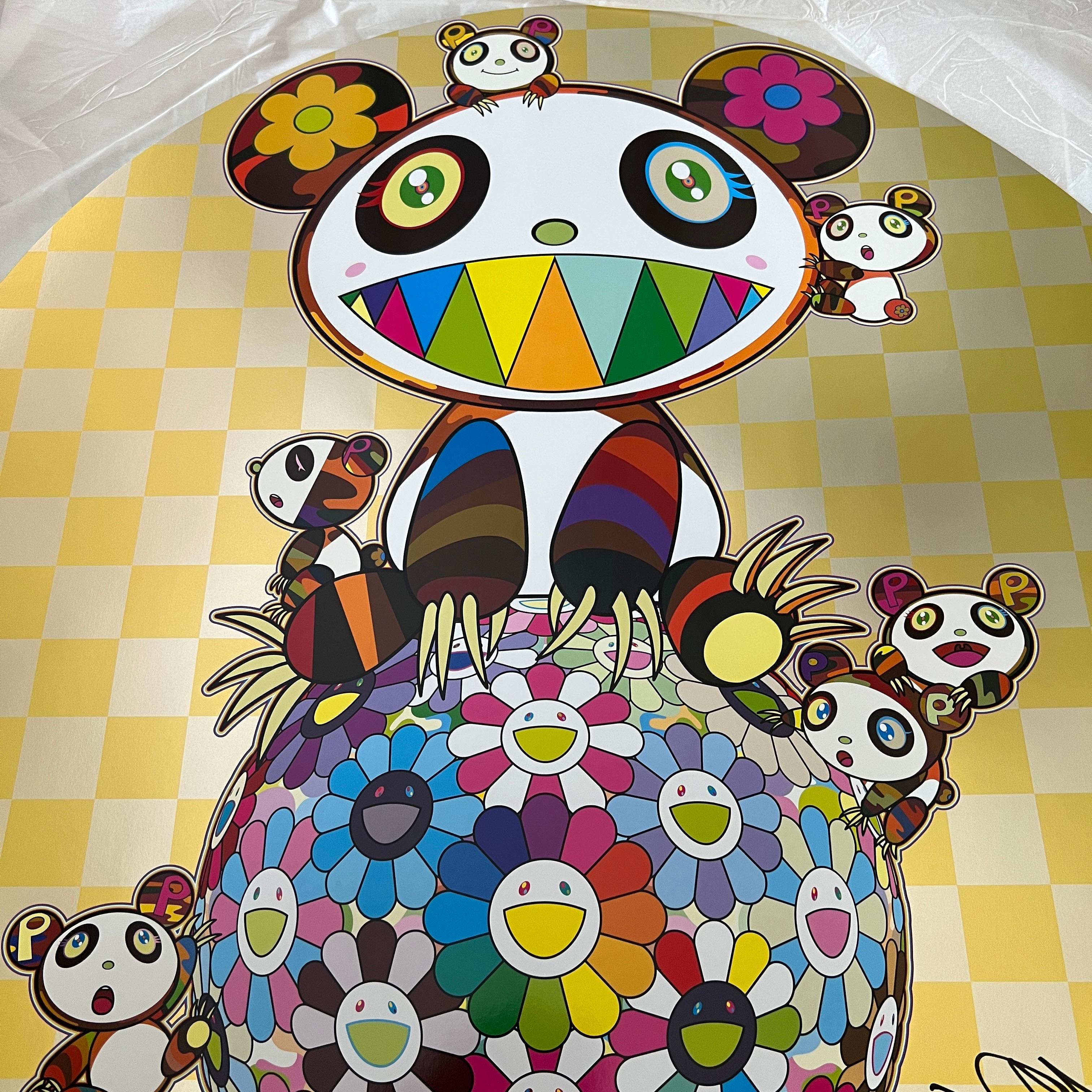 Panda, Panda cubs and flower ball - Pop Art Print by Takashi Murakami