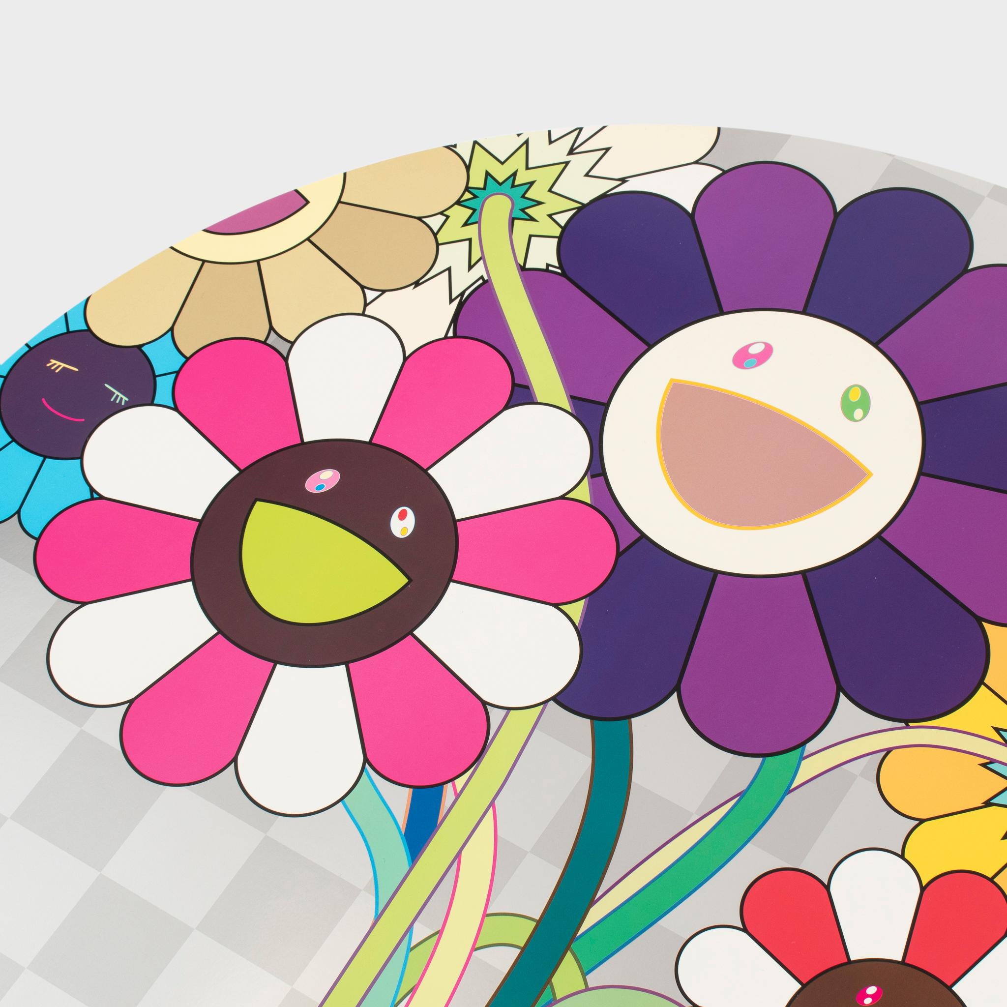 Lila Blumen in einem Blumenstrauß – Print von Takashi Murakami