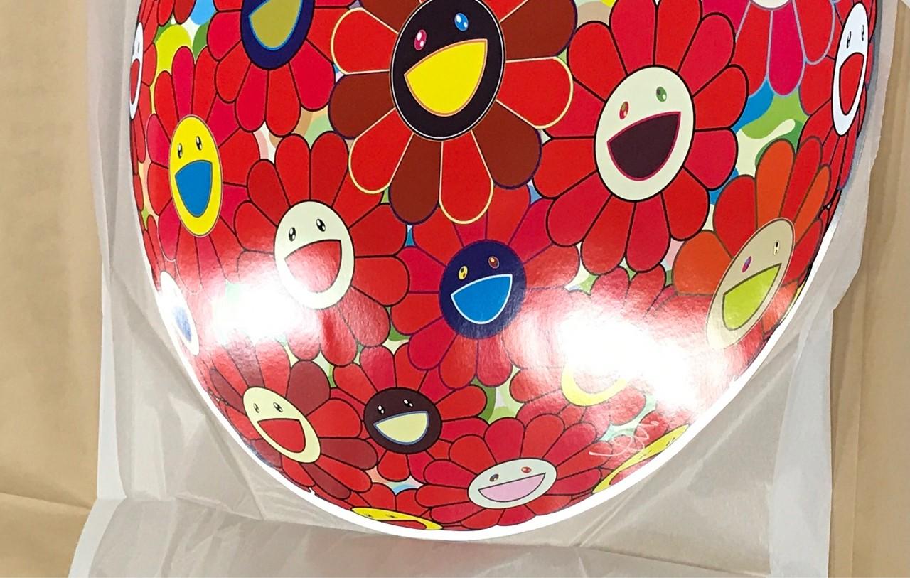 Red Flowerball (3D). Limited Edition (print) by Murakami signed and numbered. For Sale 2
