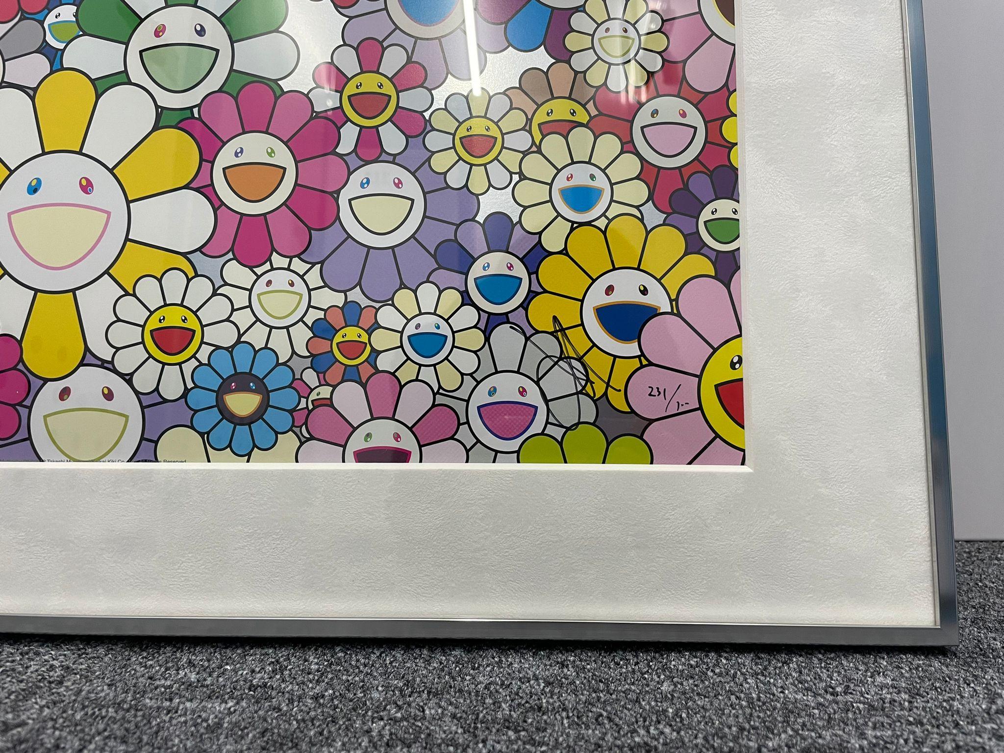 Shangri-La Shangri-La Multi Color (2018) by Takashi Murakami
Offset print, numbered and signed by the artist
Framed
29 ¹/₁₆ × 20 ⁵⁵/₆₄ in
73.8 × 53.0cm
Edition  231/300

Takashi Murakami is best known for his contemporary combination of fine art and