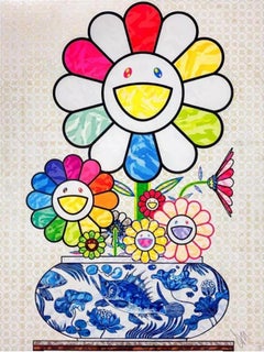 Takashi Murakami - Flowers in a Qinghua Vase - Pop Art Japanese Flowers Colours