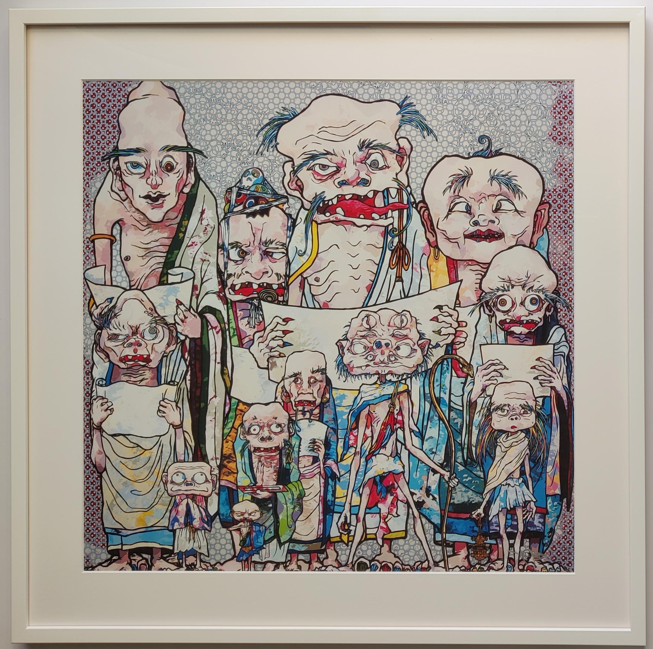 Takashi Murakami

12 Arhats, 2016

Litografía offset con plata

Firmado y numerado (56/300) a tinta abajo a la derecha

Tamaño de la hoja 68 x 68 cm

Tamaño del marco 86 x 86 x 2,5 cm

Editor: Kaikai Kiki Co., Ltd.