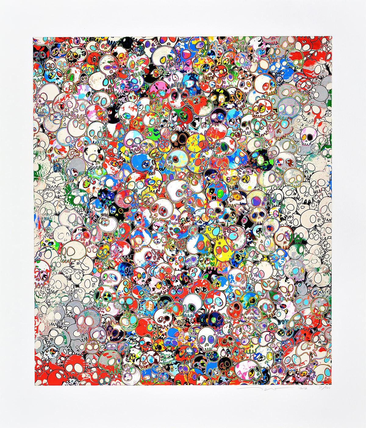 Figurative Print Takashi Murakami - TAKASHI MURAKAMI : UNE FORK IN THE ROAD Signé et numéroté à la main. Super Flat (très plat), Pop Art
