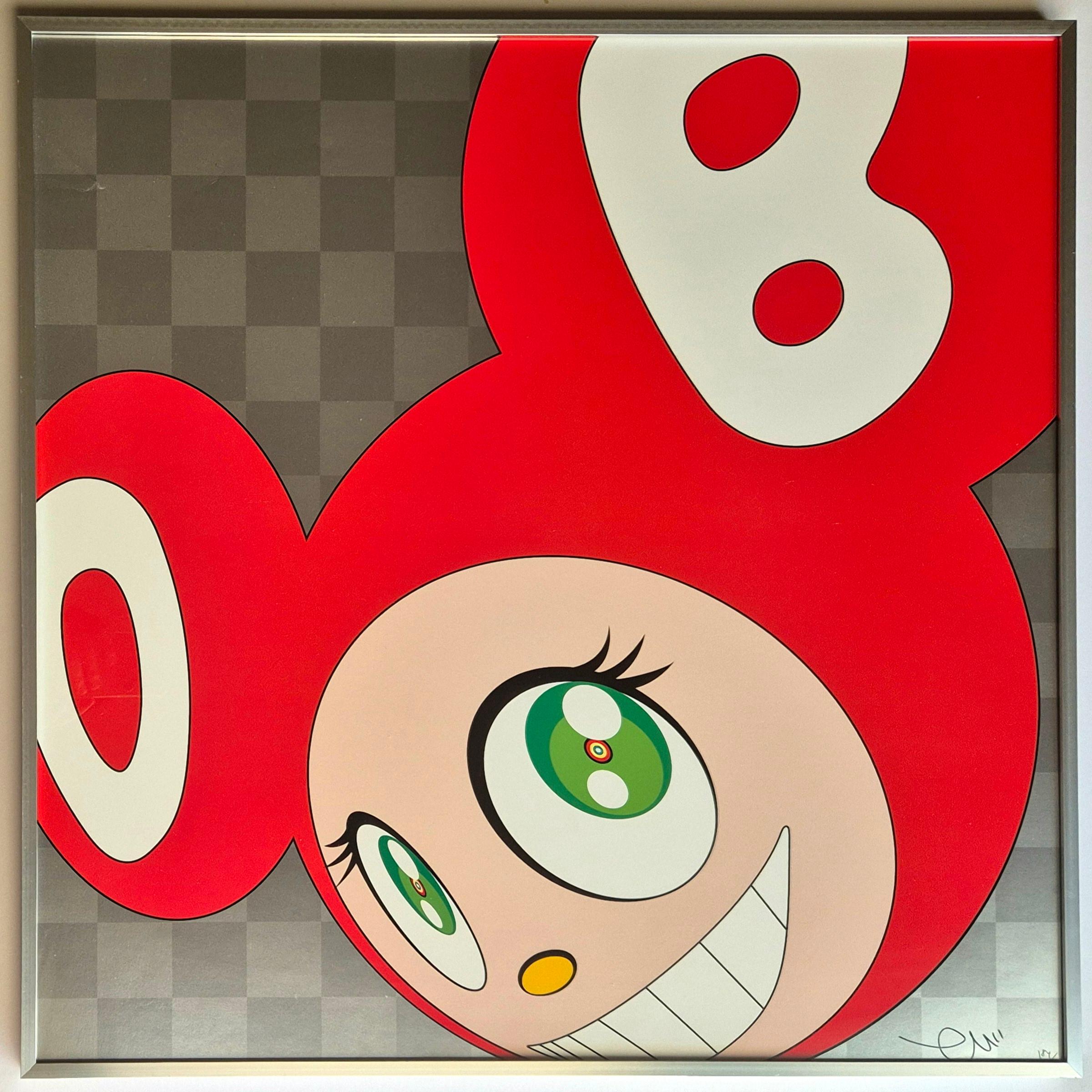 Takashi Murakami
Und dann und dann und dann und dann und dann (Rot), 1999
4c Offset + Kaltprägung
Handsigniert und nummeriert 184/300 unten rechts
Blattgröße: 68 x 68 cm
Größe des Rahmens:  68.5 x 68.5 x 2.5 cm
Herausgegeben von  Kaikai Kiki