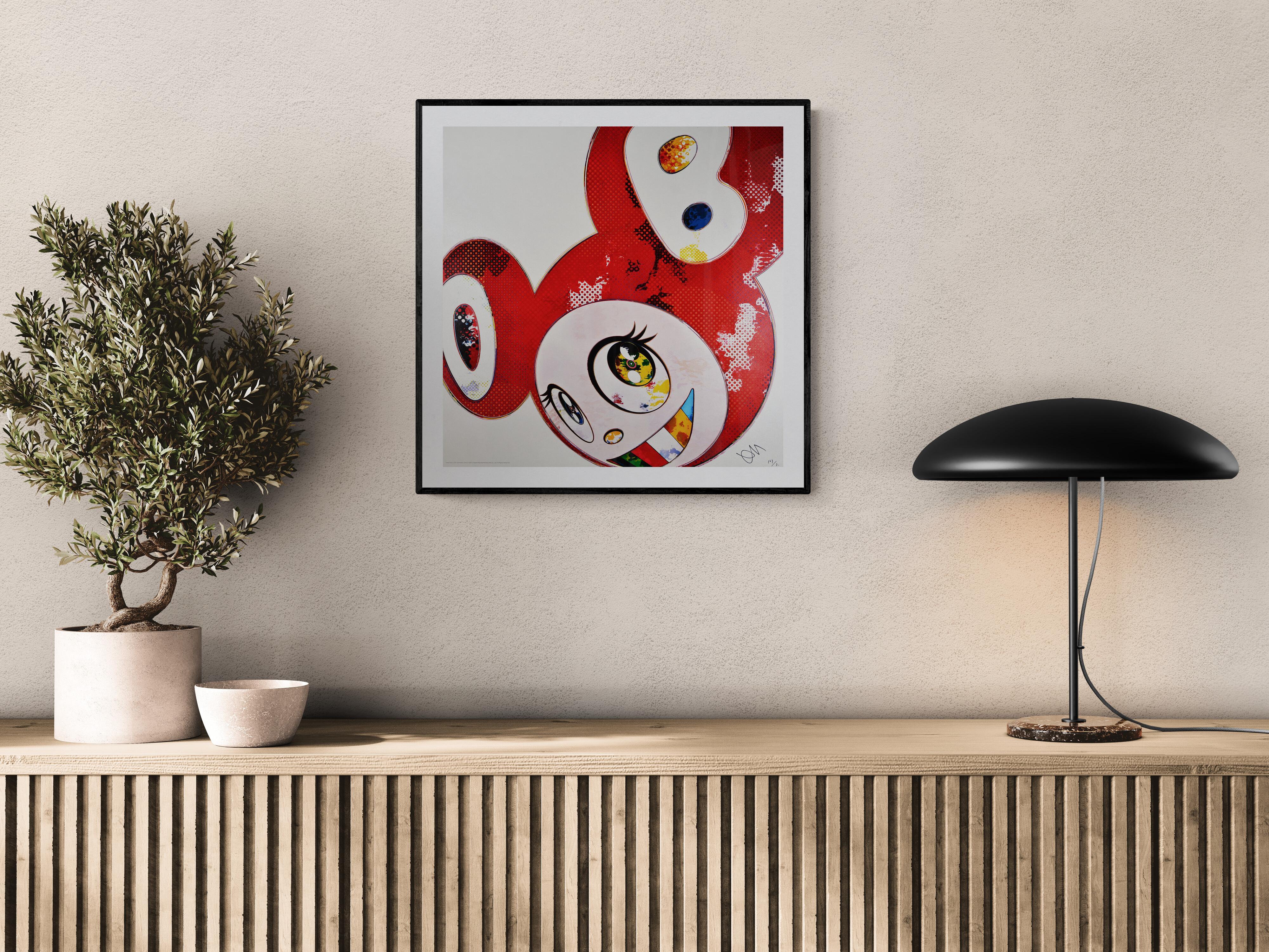 Takashi Murakami: And Then x 727 (Vermillion SHU) Superflat firmato a mano, Pop Art in vendita 1