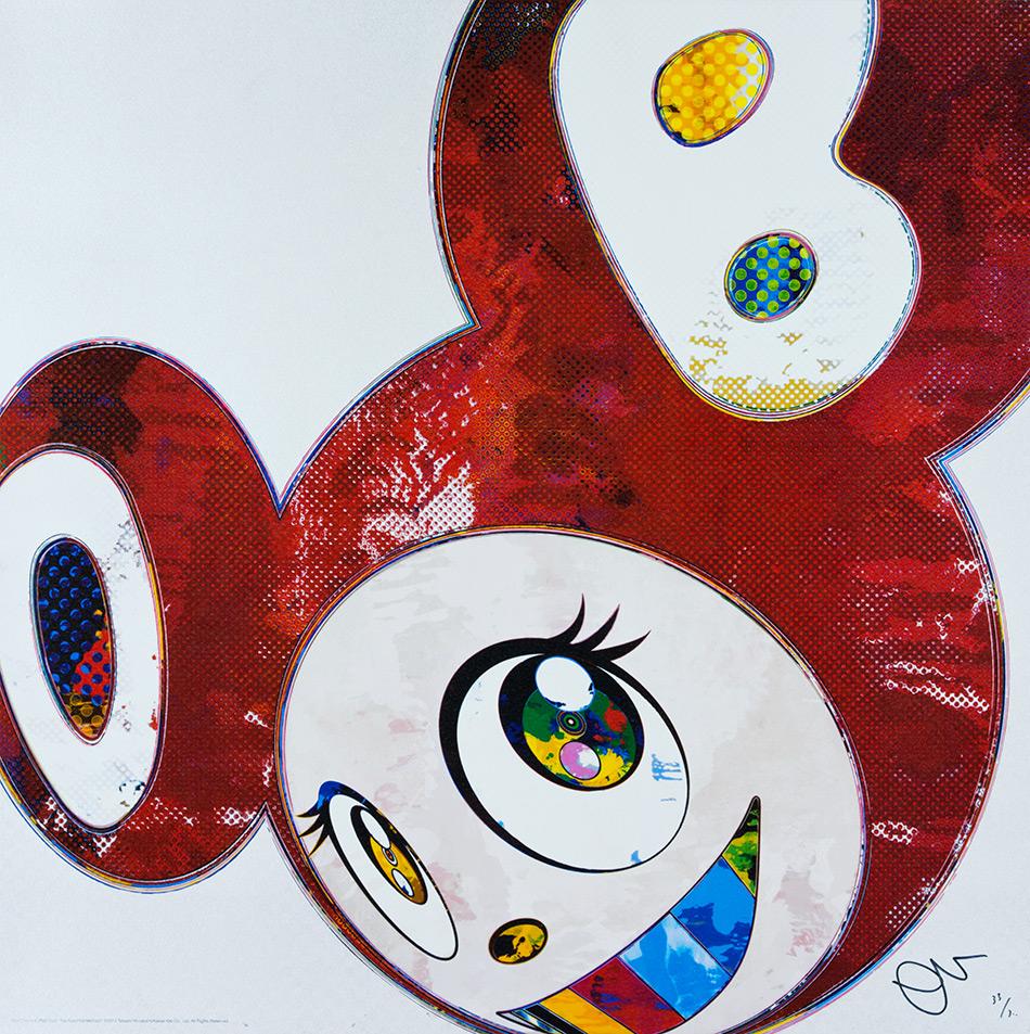 Takashi Murakami Figurative Print - TAKASHI MURAKAMI: And Then x6 (Red Dots) Hand signed & numb. Superflat, Pop Art