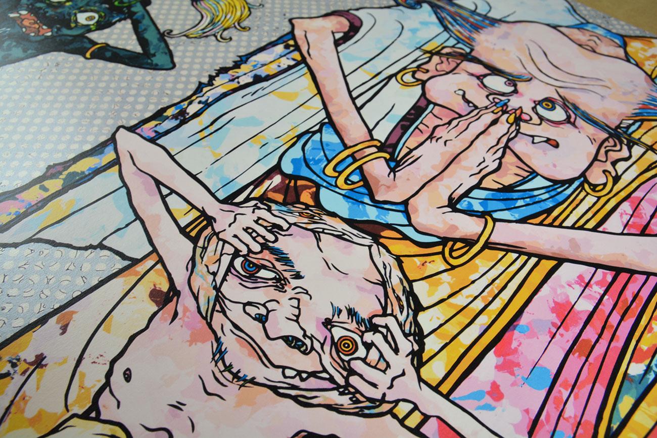 CLAIRVOYANCE
Date de cr�éation : 2016
Moyen : Lithographie offset avec argent sur papier
Numéro d'édition : 185/300
Taille : 68 x 68 cm
Observations : Lithographie offset avec argent sur papier signé par Takashi Murakami. Édition numérotée de 300