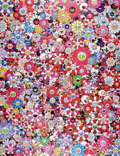 TAKASHI MURAKAMI : DAZZLING CIRCUS Flowers & Skulls Japanese Pop Art Red