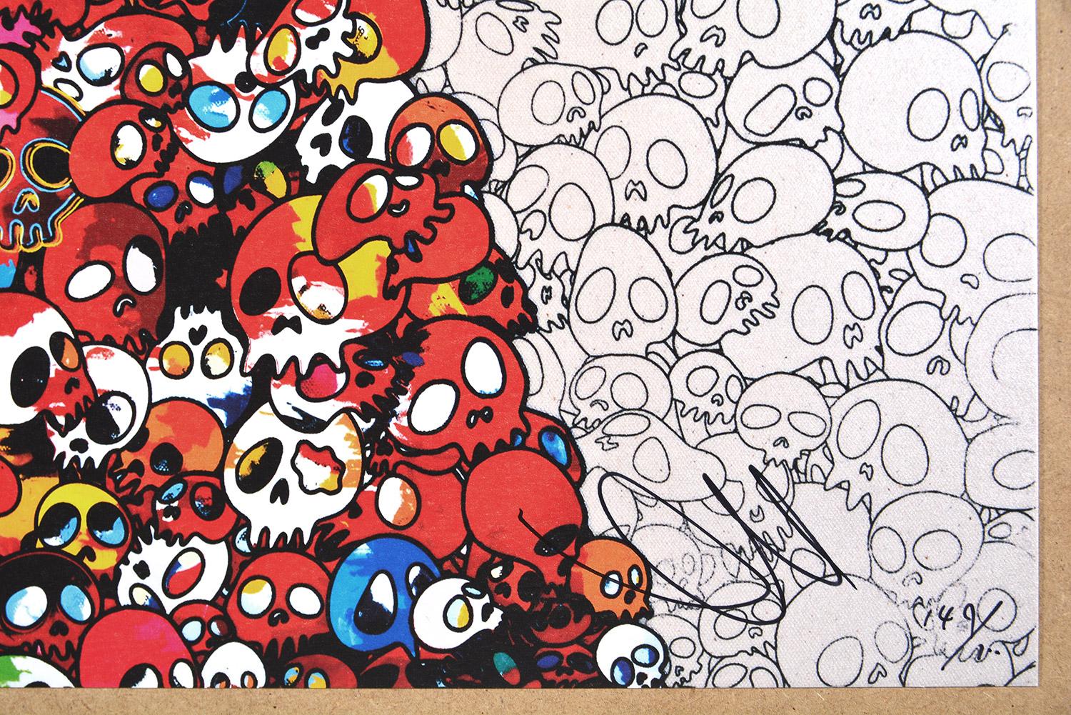 DOB & Me: On the Red Mound of the Dead
Date of creation: 2013
Medium: Offset lithograph with silver on paper
Edition: 300
Size: 50 x 50 cm
Condition: In mint conditions and not framed
Observations: Offset lithograph with silver on paper hand