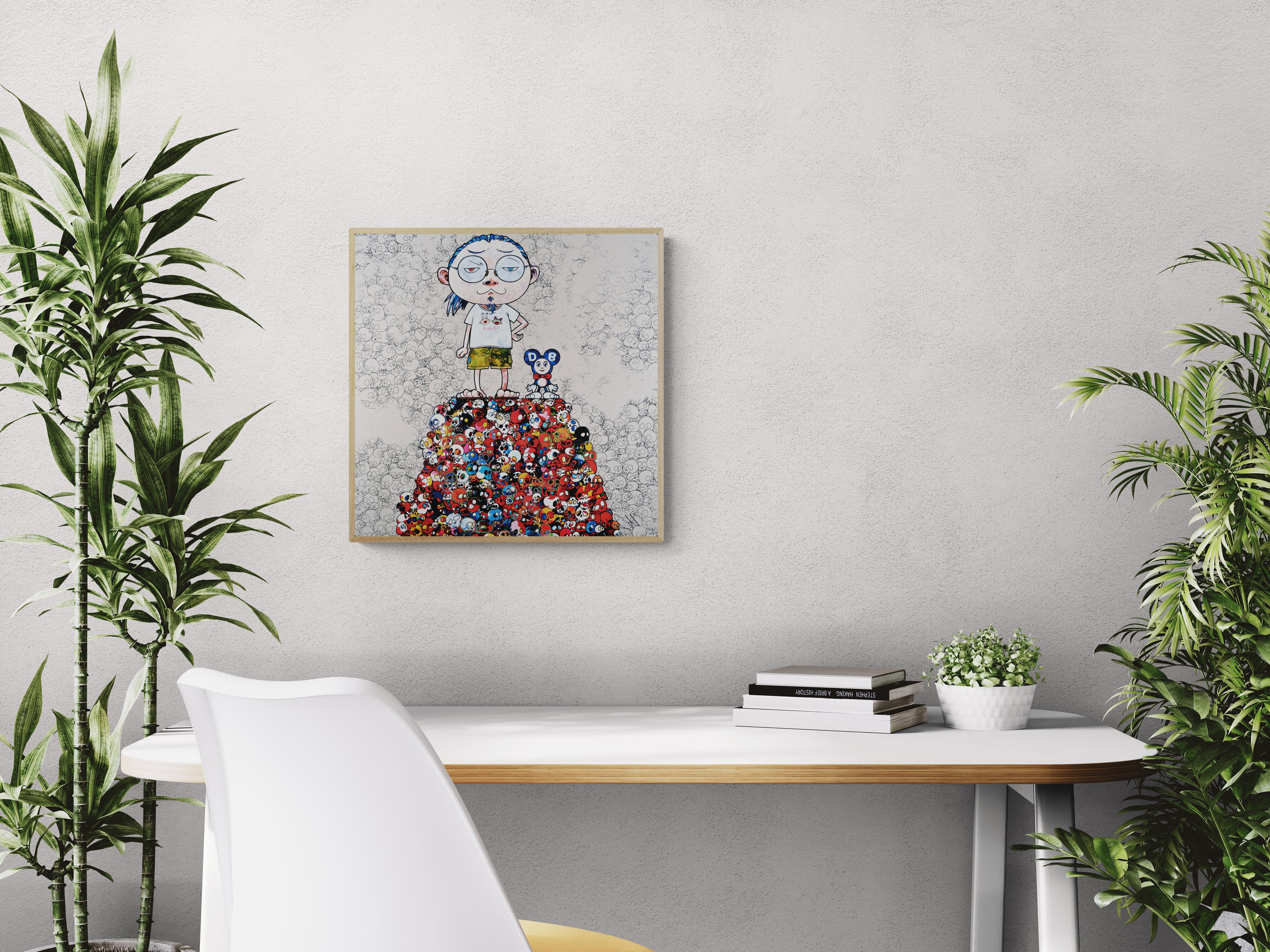 TAKASHI MURAKAMI DOB & Me On the Red... Hand signed & numbered Superflat Pop Art For Sale 3