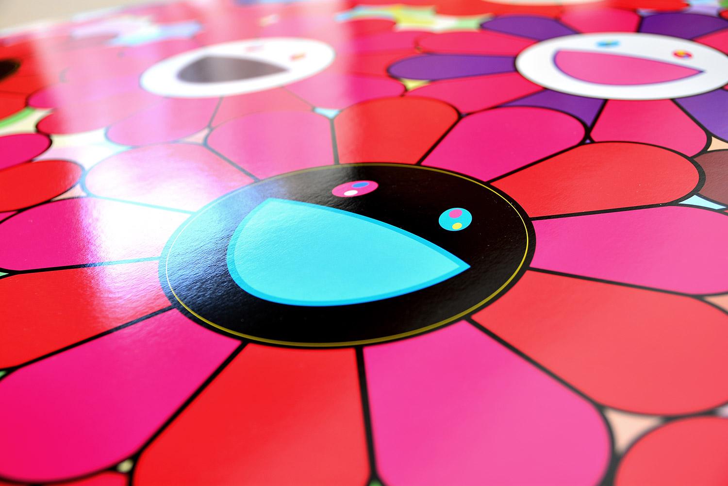 TAKASHI MURAKAMI - FLOWER BALL - BURNING BLOOD Pop Art. Flowers Red Smiley - Print di Takashi Murakami