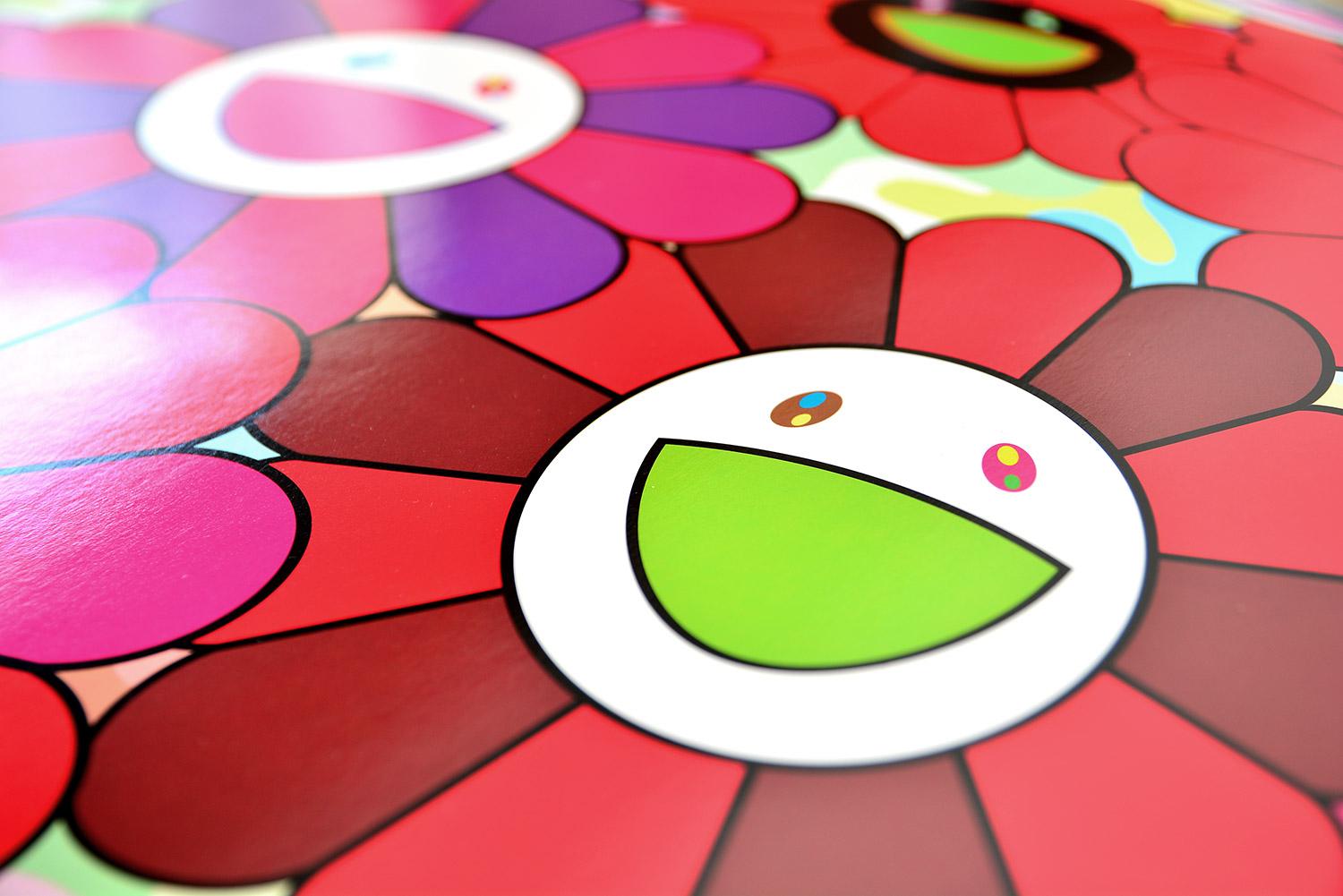 TAKASHI MURAKAMI - FLOWER BALL - BURNING BLOOD Pop Art. Flowers Red Smiley 1