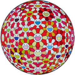 TAKASHI MURAKAMI: Flower Ball: Koi/Red. Hand signed & num. Superflat, Pop Art