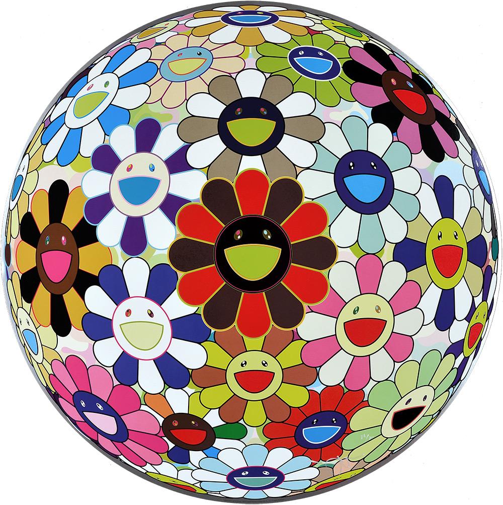 Takashi Murakami Figurative Print - TAKASHI MURAKAMI: Flower Ball: Lots of Colors. Hand signed. Superflat, Pop Art