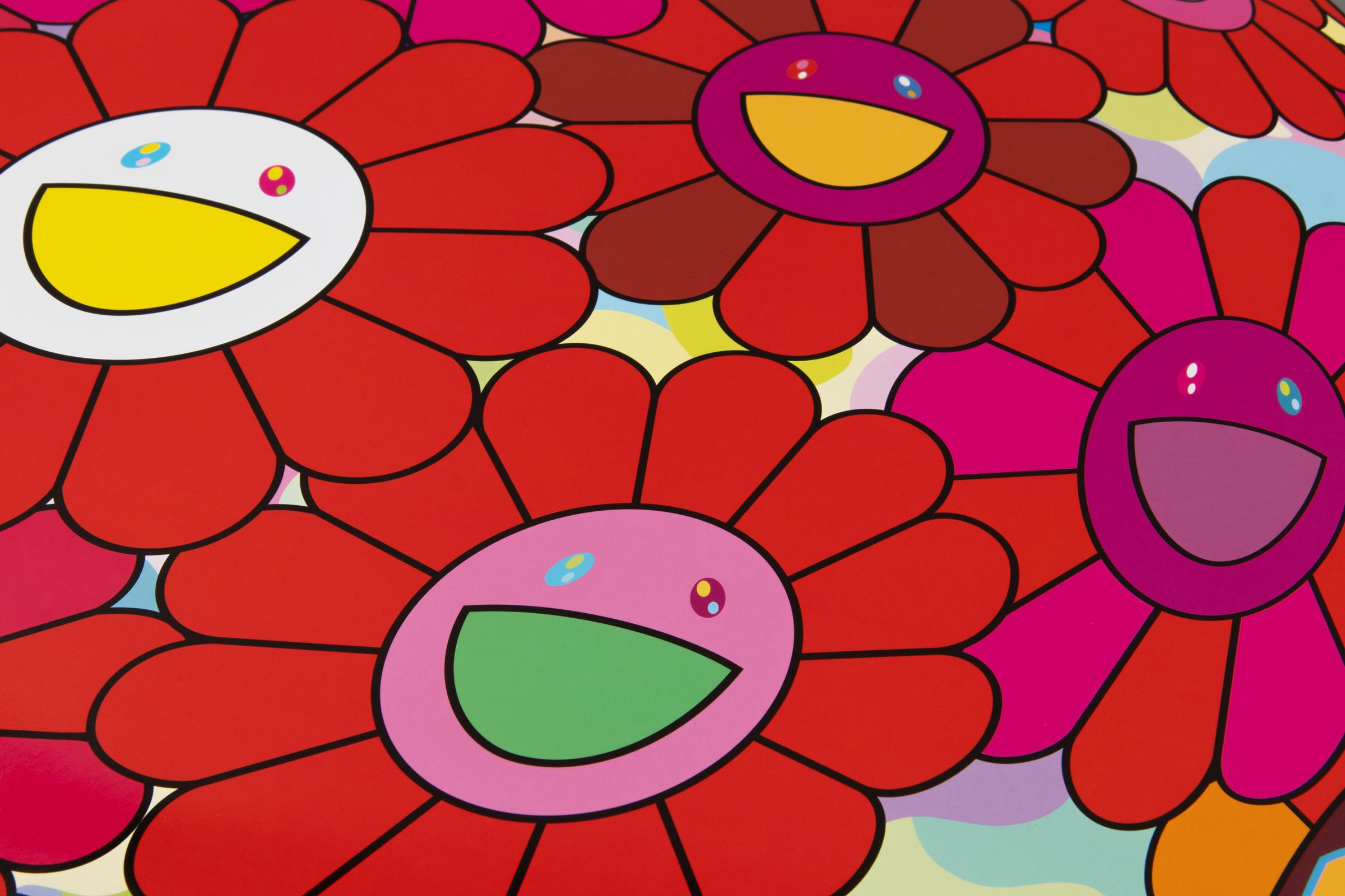 Takashi Murakami, Flores de gratitud - Impresión firmada, Arte pop contemporáneo 2
