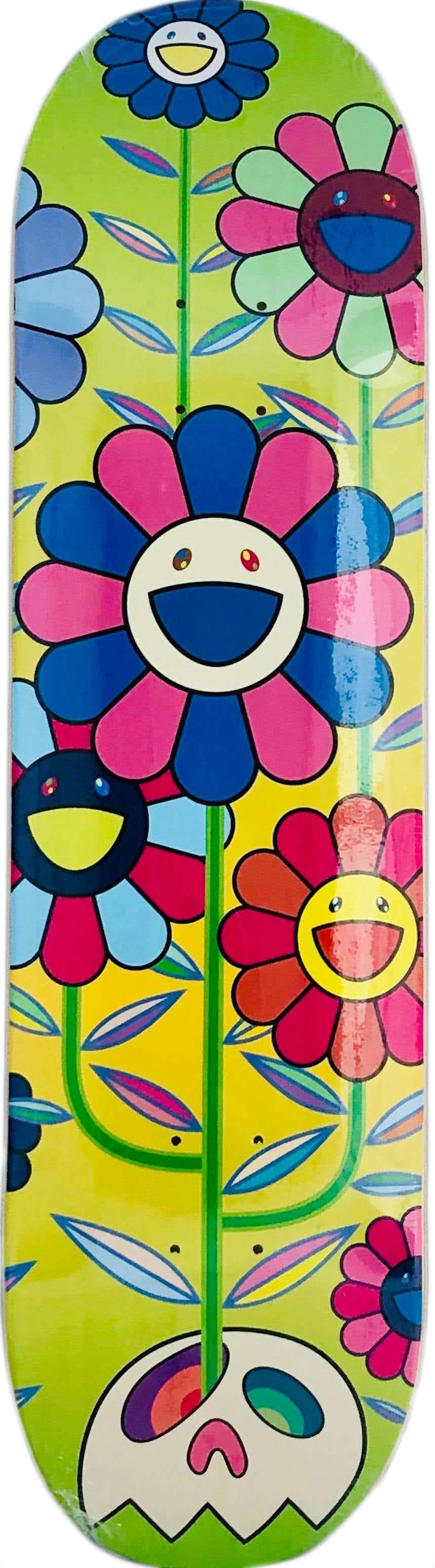 Takashi Murakami Flowers Skateboard Decks: set of 2 works (Murakami skateboard) For Sale 2