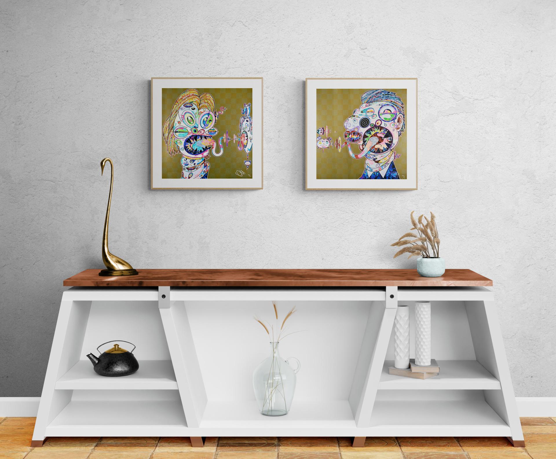 TAKASHI MURAKAMI - HOMENAJE A FRANCIS BACON DIPTYCH Superplano, Arte Pop - Print de Takashi Murakami