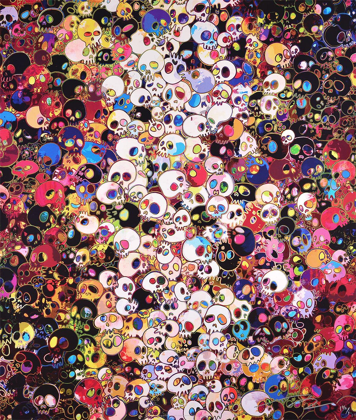 TAKASHI MURAKAMI: I DO NOT RULE MY DREAMS... Skulls Japanese Pop Art Red Modern