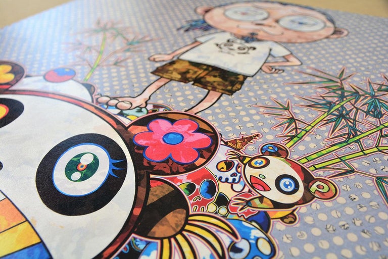 I MET A PANDA FAMILY. Limited work. Superflat, Pop Art. Portrait, Bamboo, Colors - Print by Takashi Murakami