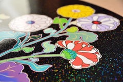 TAKASHI MURAKAMI: KANSEI: KORIN RED STREAM Japanese Pop flowers red black