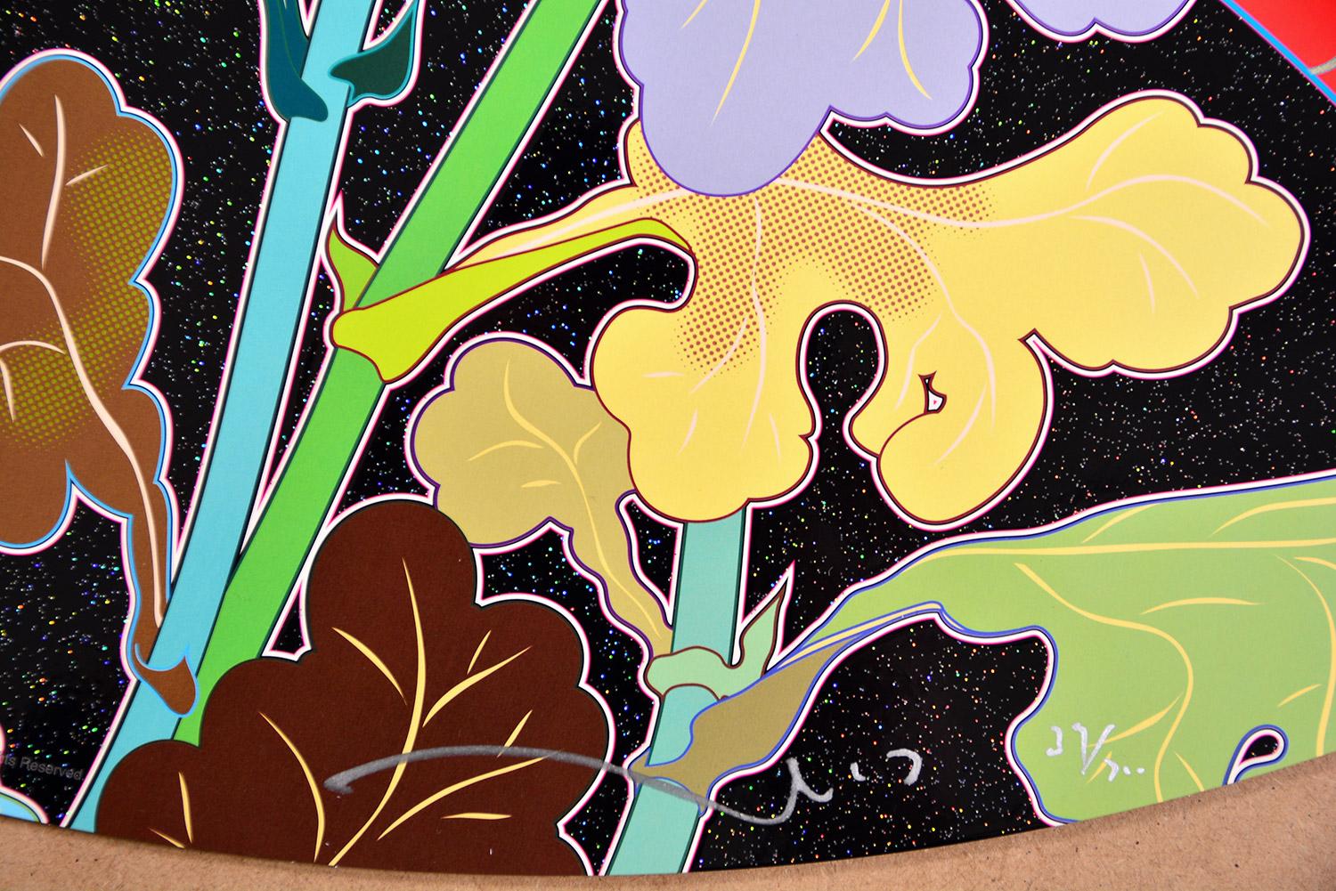 TAKASHI MURAKAMI: KANSEI: KORIN RED STREAM Fiori pop giapponesi rosso nero in vendita 1