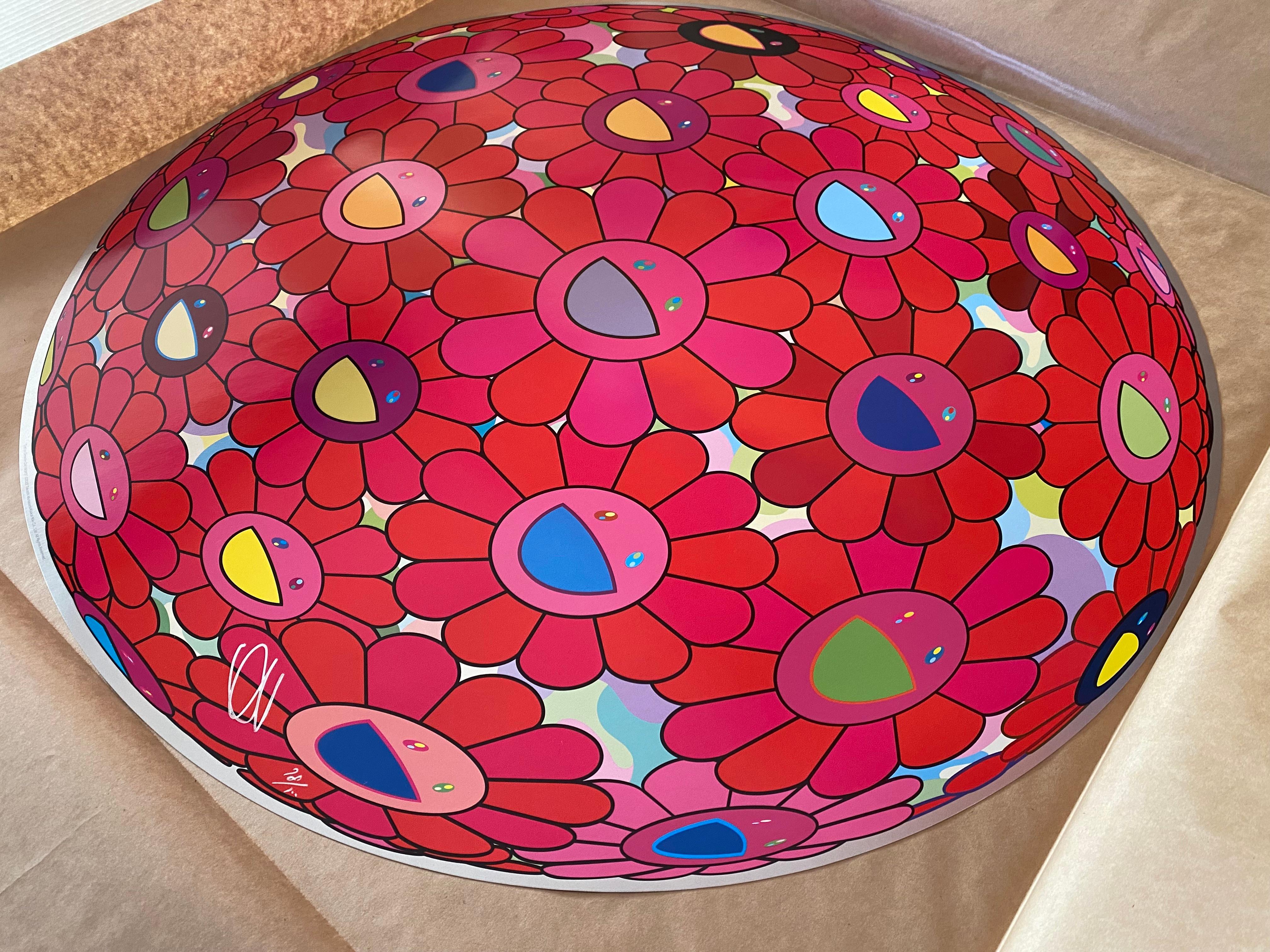 Takashi Murakami - Dedichiamo i nostri cuori, colori rosa acceso e fiori in vendita 2