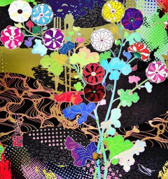 TAKASHI MURAKAMI - MIYABI : KŌRIN Pop Art. Fleurs traditionnelles japonaises