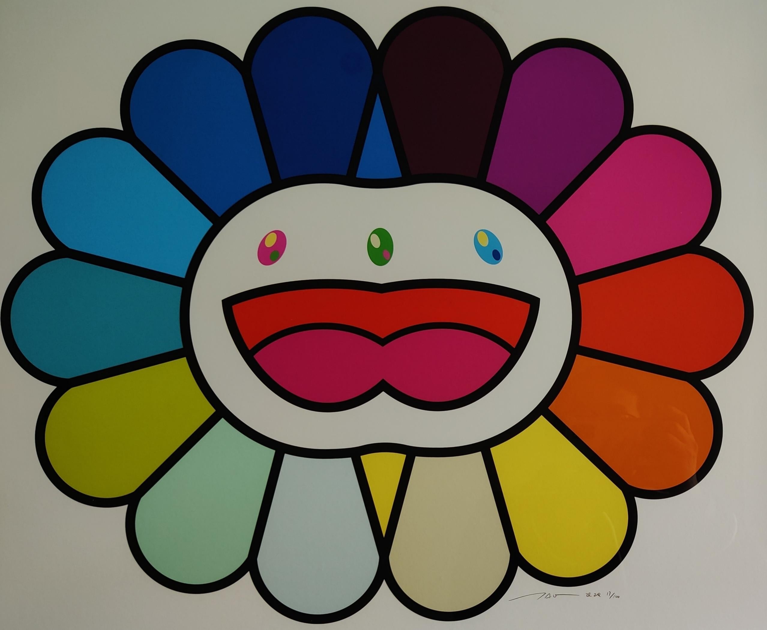 Takashi Murakami -- Multicolor Double Face: White For Sale 2