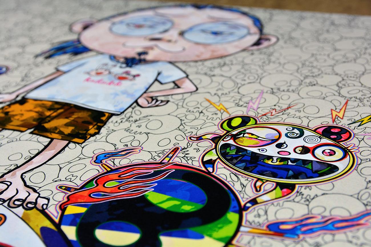 TAKASHI MURAKAMI: OBLITERATE.. Limited Ed. Superflat Pop Art Japanese DOB Skulls - Gray Figurative Print by Takashi Murakami