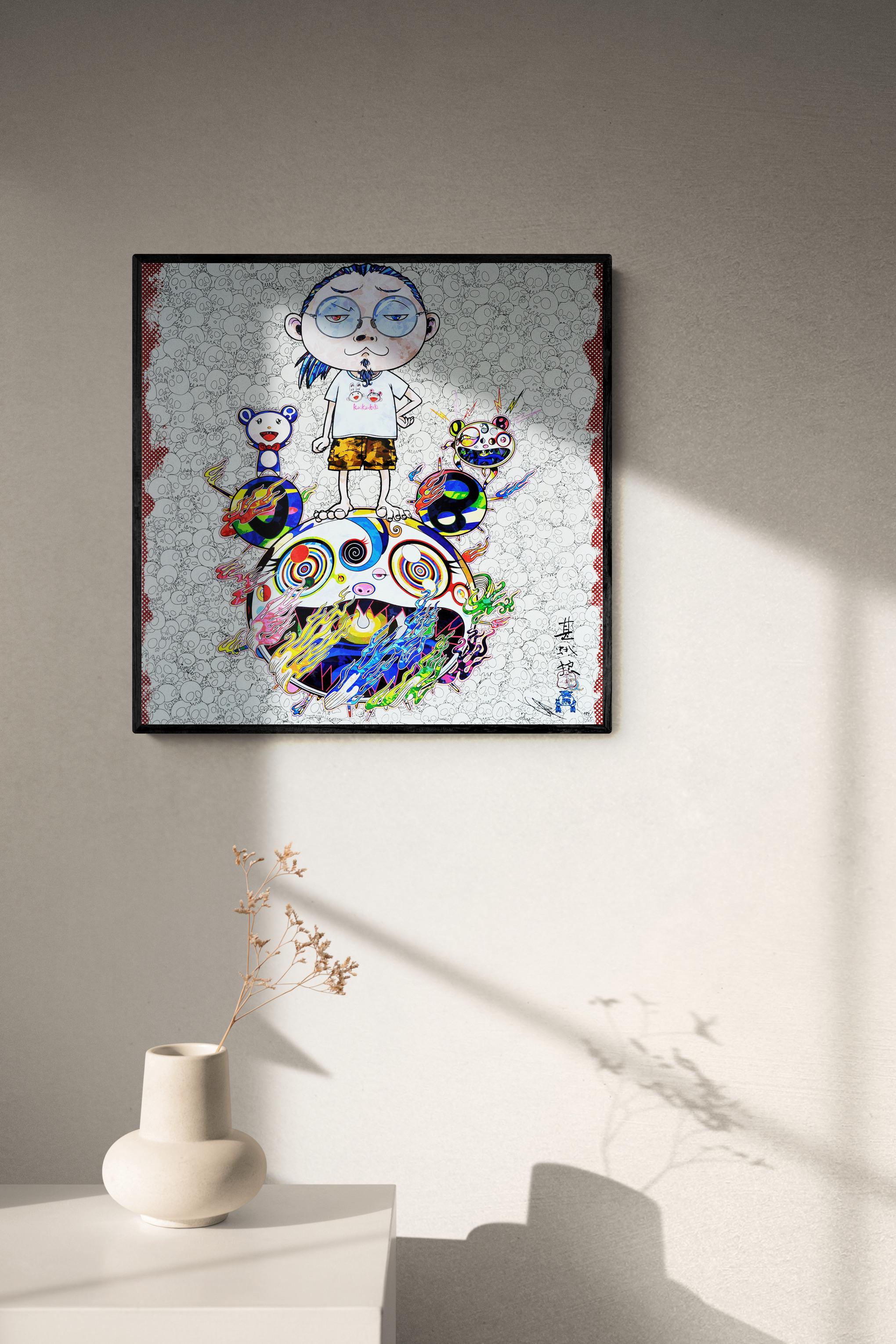 Takashi Murakami - Obliterate the Self and Even a Fire is Cool
Date of creation: 2013
Medium: Offset lithograph with silver on paper
Edition: 300
Size: 50 x 50 cm
Observations: Offset lithograph with silver on paper hand signed by Takashi Murakami.