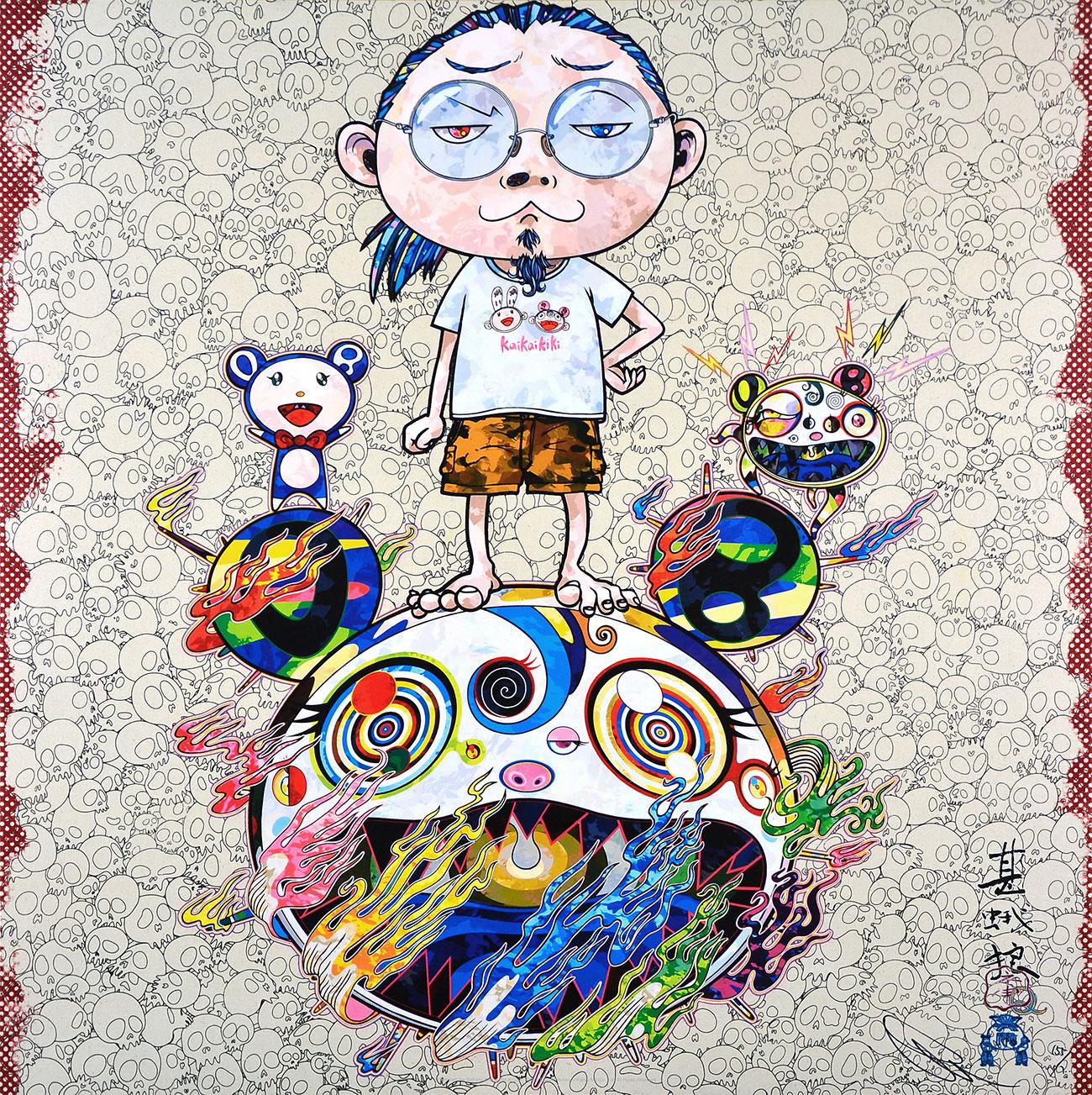 Takashi Murakami Figurative Print – TAKASHI MURAKAMI: AUSLÖSCHEN... Limitierte Auflage. Pop-Art Japanische DOB-Skulpturen mit Flachverschluss