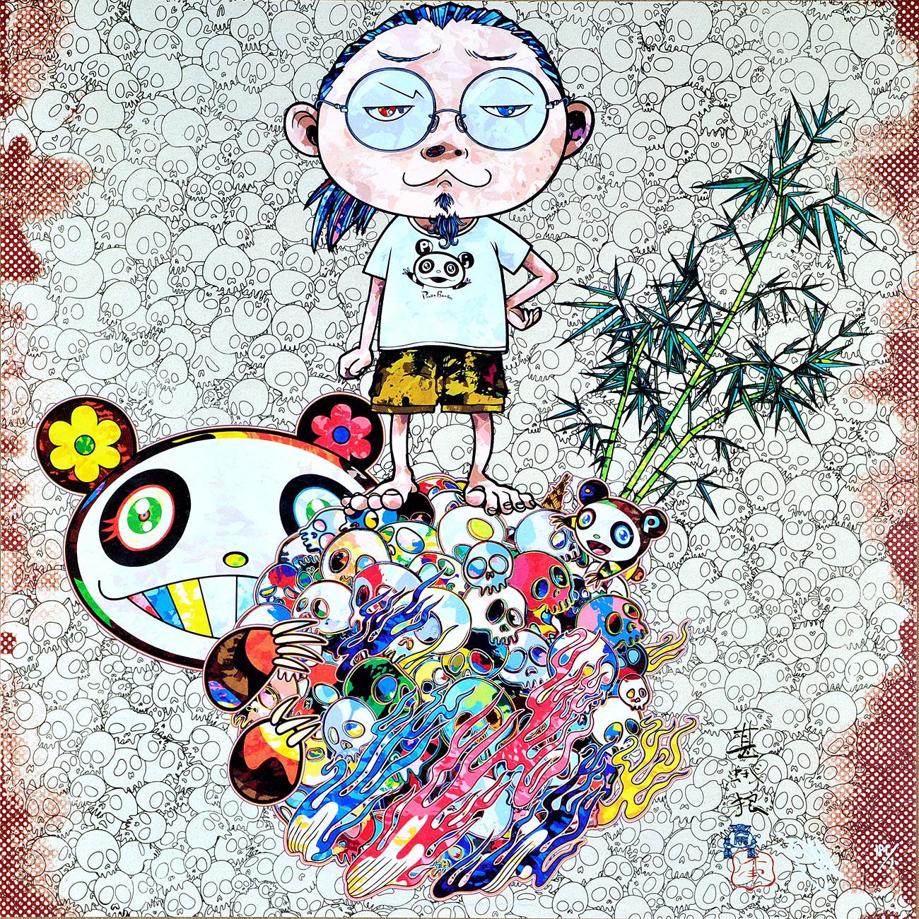 Takashi Murakami Figurative Print - TAKASHI MURAKAMI: Panda Family and Me Hand signed & numbered. Superflat, Pop Art