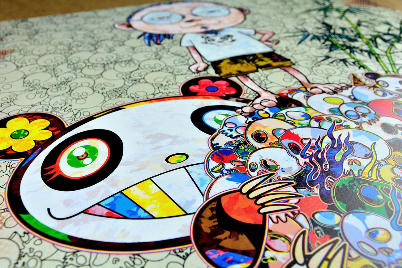 Takashi Murakami: PANDA FAMILY AND ME Pop Art Teschi giapponesi Fiori Colori in vendita 2