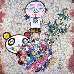 Takashi Murakami: PANDA FAMILY AND ME Pop Art Teschi giapponesi Fiori Colori