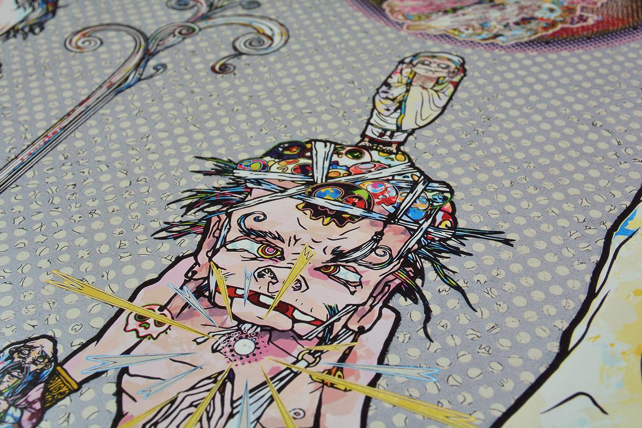 TAKASHI MURAKAMI: Phantasma - Hand signed & numbered. Superflat, Pop Art - Gray Figurative Print by Takashi Murakami