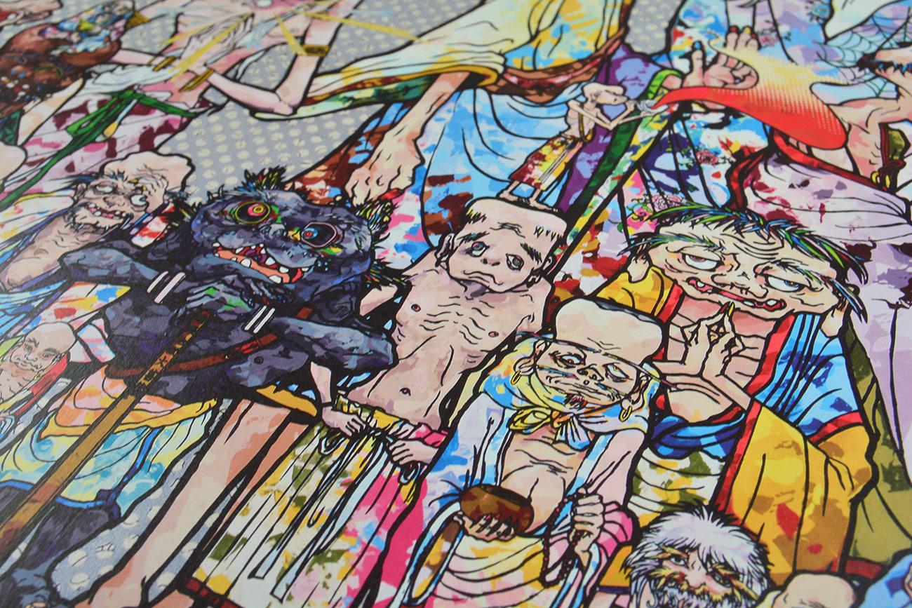 TAKASHI MURAKAMI - PHANTASMA
Date of creation: 2016
Medium: Offset lithograph with silver on paper
Edition: 300
Size: 68 x 68 cm
Observations: Offset lithograph with silver on paper hand signed by Takashi Murakami. Numbered edition of 300. Published