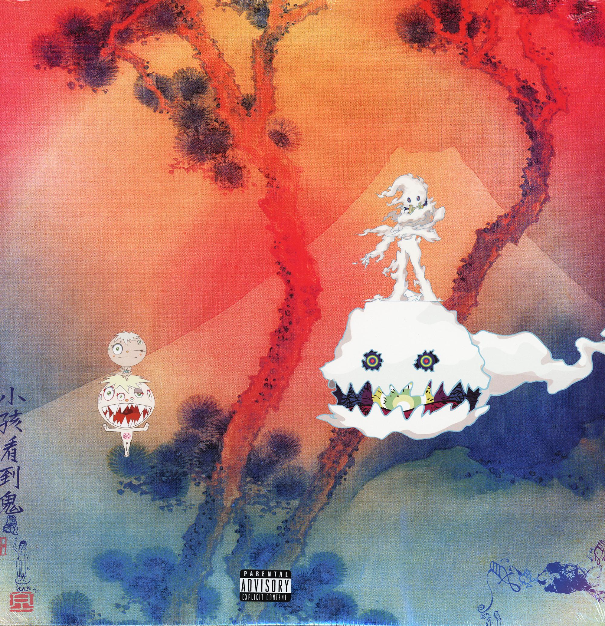 Takashi Murakami Record Art 2018 (Takashi Murakami Kanye West Kid Cudi): 
Dieses von Takashi Murakami gestaltete Cover und Album ist für Kids See Ghosts bestimmt. Es ist das einzige Studioalbum des amerikanischen Hip-Hop-Duos, das aus den Rappern
