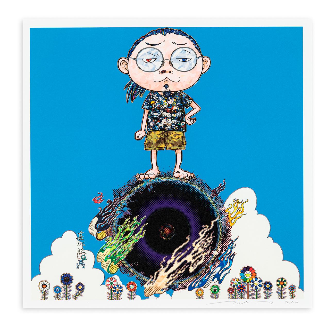 Takashi Murakami - Standing on the Bridge Linking Space and Time - hand-signed