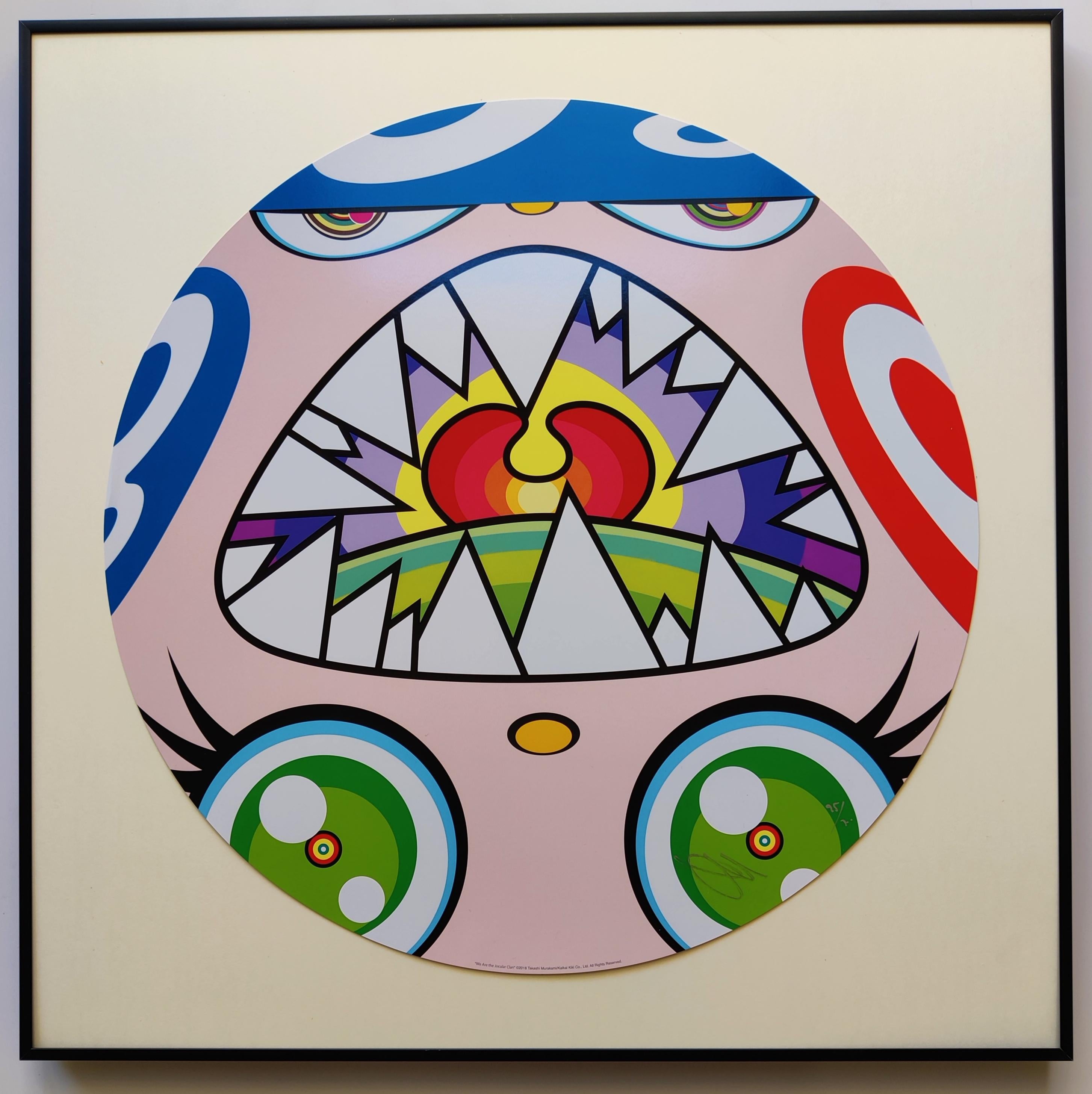 Takashi Murakami
We are the Square Jocular Clan (10), 2018
Offset lithograph
Edition: 95/300
Diameter: 50 cm
Hand Signed & Numbered by Takashi Murakami
The artwork is in excellent condition, including the original pack
Framing is an option and it