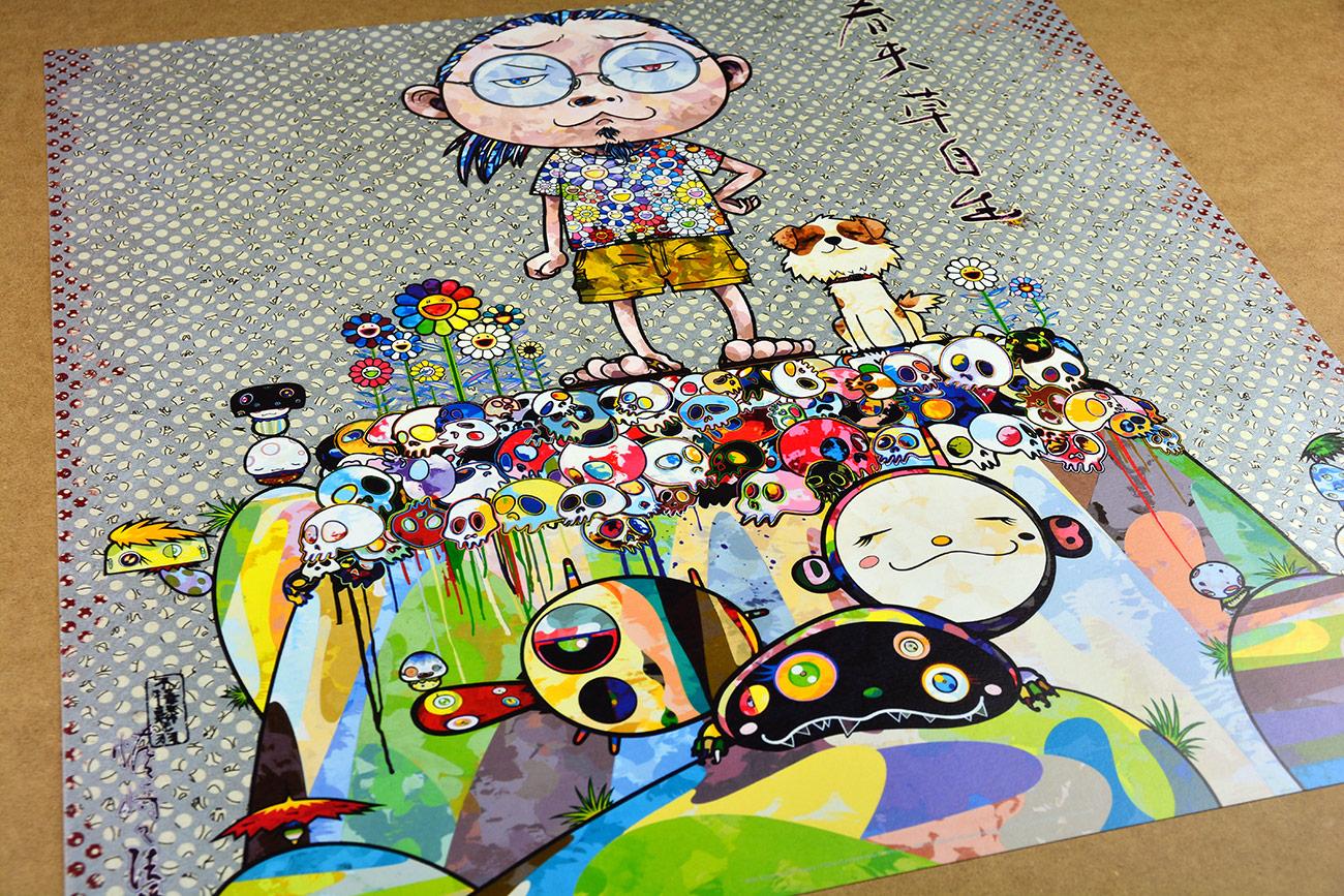 TAKASHI MURAKAMI : Avec les yeux sur... Signé à la main et numéroté. Super Flat, Pop Art - Print de Takashi Murakami
