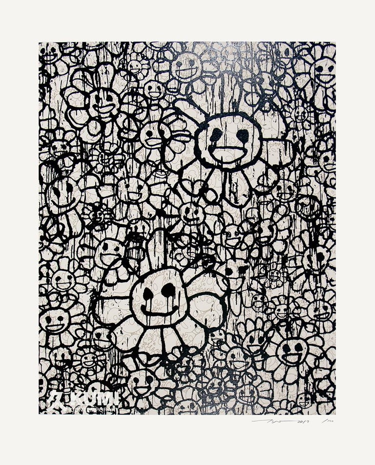 Takashi Murakami - Takashi Murakami x MADSAKI Flowers Beige A Silkscreen Edition 100, Print For ...