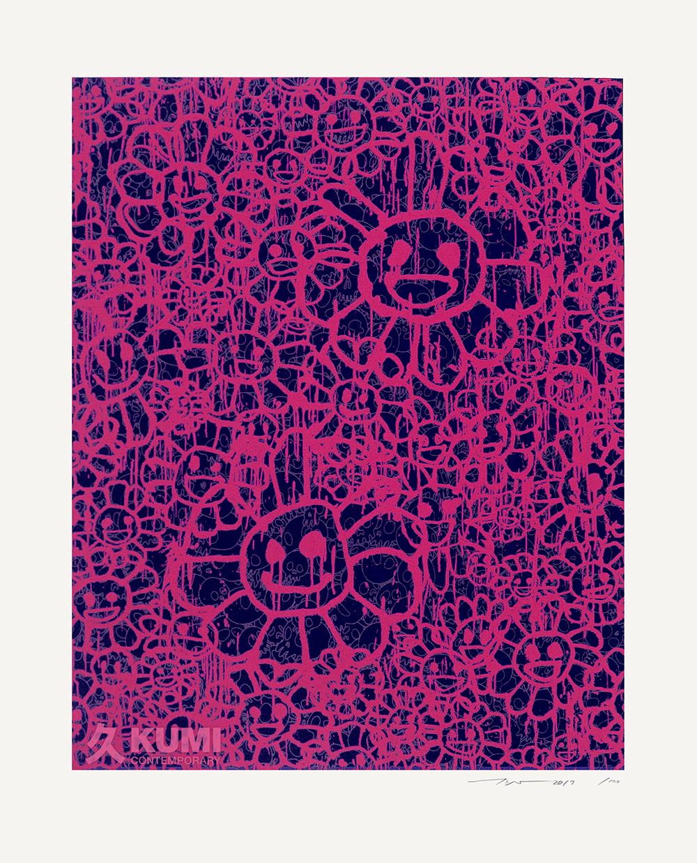 Takashi Murakami x MADSAKI Flowers Pink A Silkscreen Edition 100. Signed.